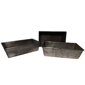 3 VTG EKCO Ovenex Waffle Pattern Metal Bread Loaf Baking Pans No 47 USA Bakeware